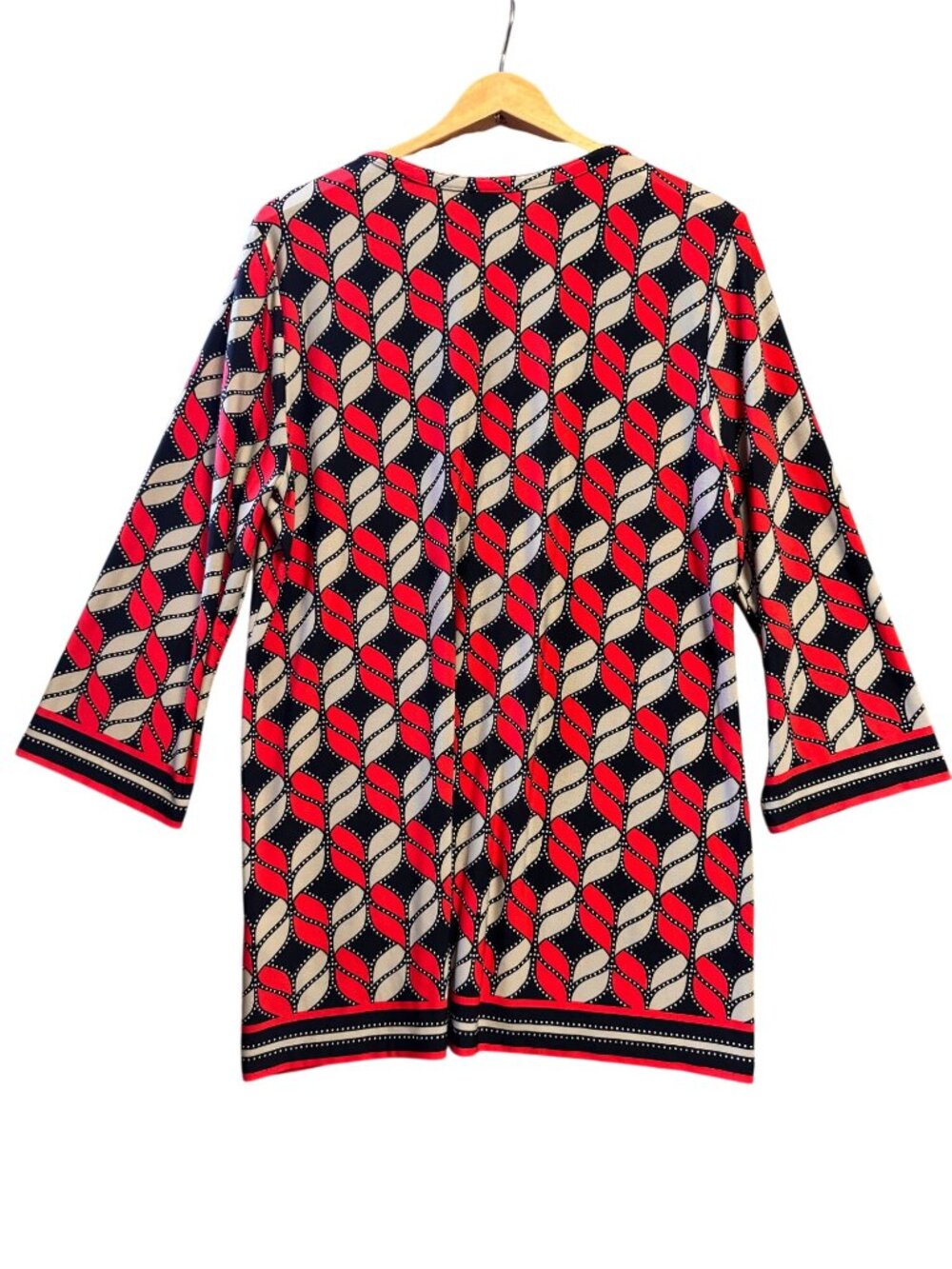 Ruby Rd. Geometric Print 3/4 Sleeve Tunic Top - M - Picture 2 of 11